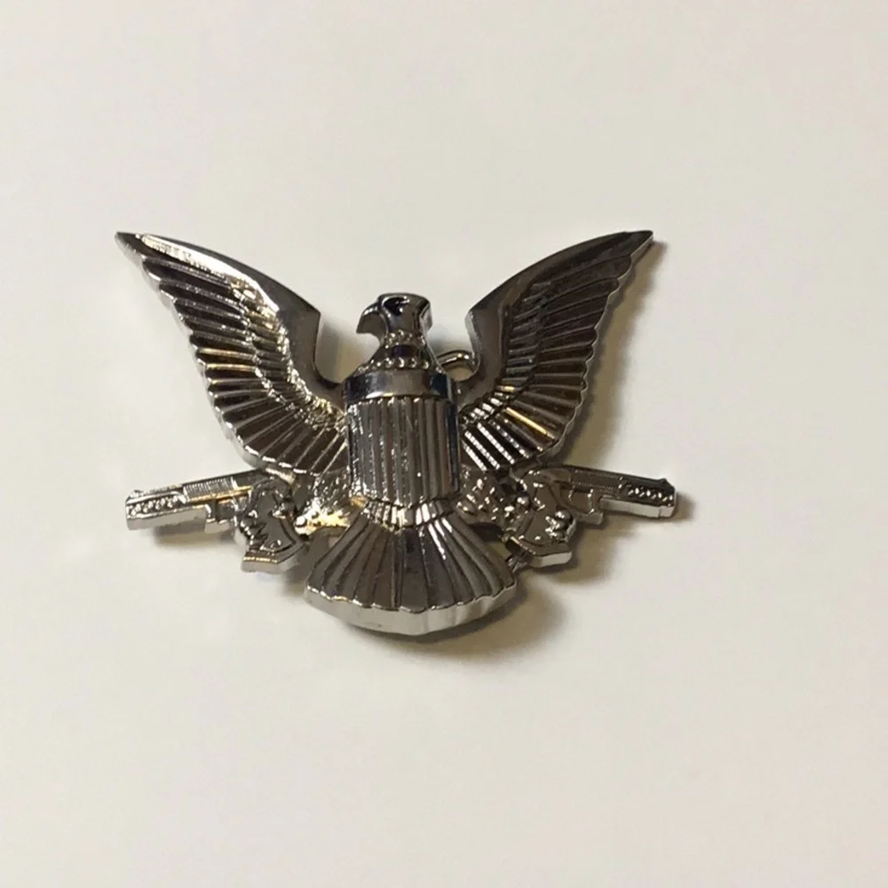 Silver Eagle Belt Buckle With Guns Western Biker Americana